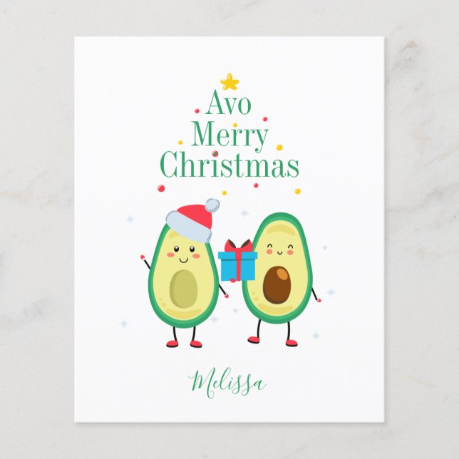 Flyer Personalizado de Ilustracion de aguacate de navida (Frente)