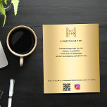 Flyer Personalizado de instagram de código qr logotipo d<br><div class="desc">Un falso fondo dorado. Personalice y agregue su logotipo comercial,  nombre,  dirección,  texto,  su propio código QR a su cuenta de Instagram. También puede agregar texto en la parte posterior.</div>