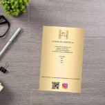 Flyer Personalizado de instagram de código qr logotipo d<br><div class="desc">Un falso fondo dorado. Personalice y agregue su logotipo comercial,  nombre,  dirección,  texto,  su propio código QR a su cuenta de Instagram. También puede agregar texto en la parte posterior.</div>