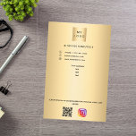 Flyer Personalizado de instagram de código qr logotipo d<br><div class="desc">Un falso fondo dorado. Personalice y agregue su logotipo comercial,  nombre,  dirección,  texto,  su propio código QR a su cuenta de Instagram. También puede agregar texto en la parte posterior.</div>