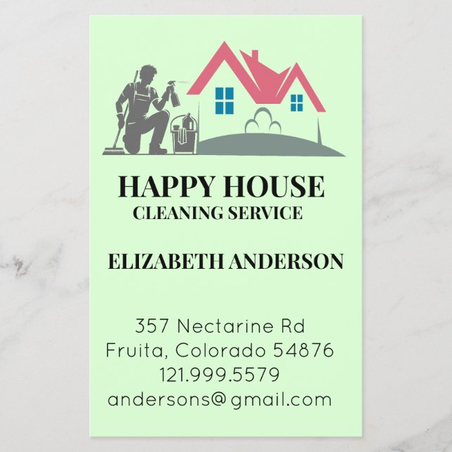 Flyer Personalizado de limpieza de casas Servicios de li (Frente)