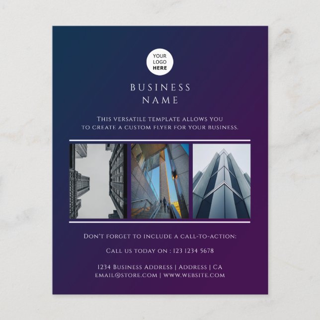 Flyer Personalizado de logotipo empresarial Foto promoci (Frente)