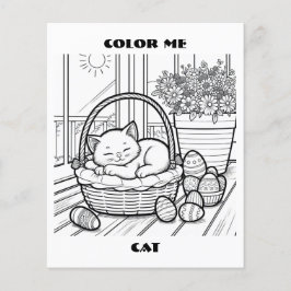 Flyer Personalizado De Páginas De Colores De Cat In Bask