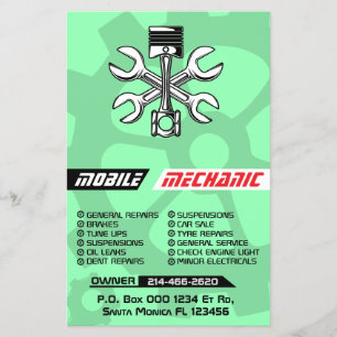 Flyer Personalizado de reparación automática mecánica mó