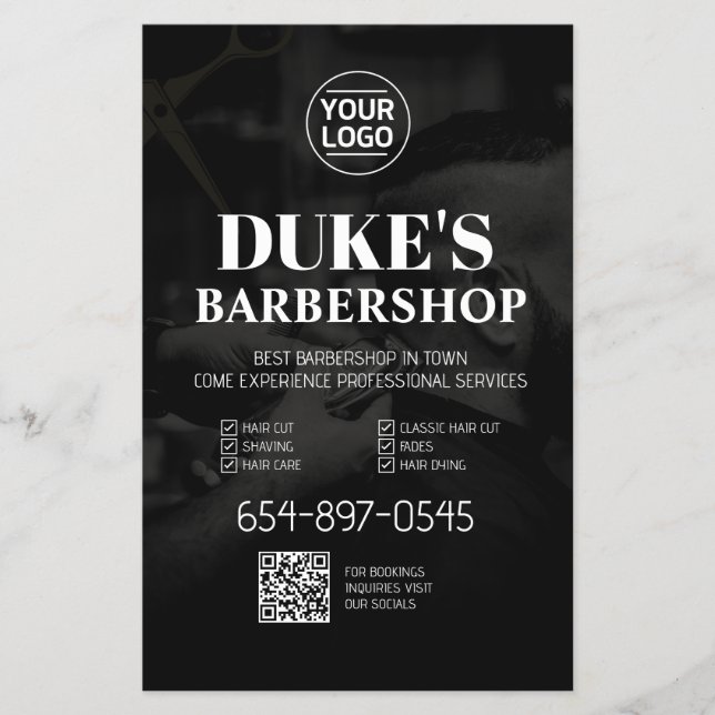 Flyer Personalizado de Servicios de Barbershop (Frente)