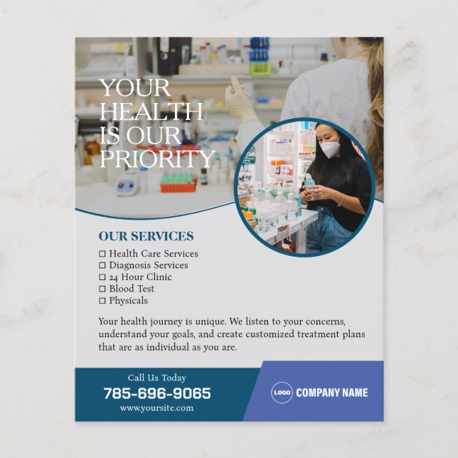 Flyer Personalizado de Servicios Farmacéuticos (Frente)