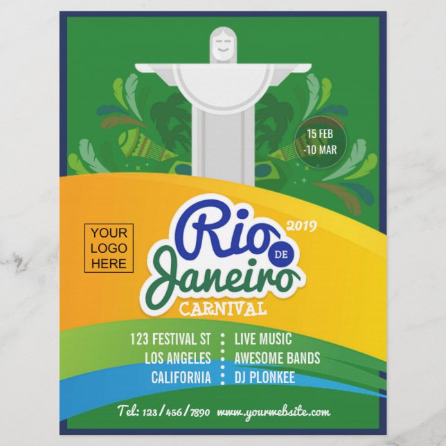 Flyer Personalizado del Carnaval de Río de Janeiro agreg (Frente)