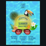 Flyer Personalizado del Club Summer Beach Fiesta añada f<br><div class="desc">Folletos de invitaciones de fiestas de playa personalizados versátiles para cualquier tipo de club/asociación u organización.</div>