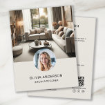 Flyer Personalizado Foto Código QR Código Social Media P<br><div class="desc">Cree un folleto profesional y moderno con dos fotos personalizados en la parte delantera y detalles personalizados, además de un escaneado código QR en la parte posterior para facilitar el trabajo en red. Ideal para diseñadores de interiores, fotógrafos, artistas, diseñadores de moda y otros profesionales creativos que buscan crear una...</div>