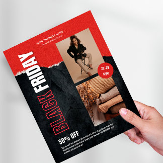 Flyer Personalizado Foto Red Black Friday Promo