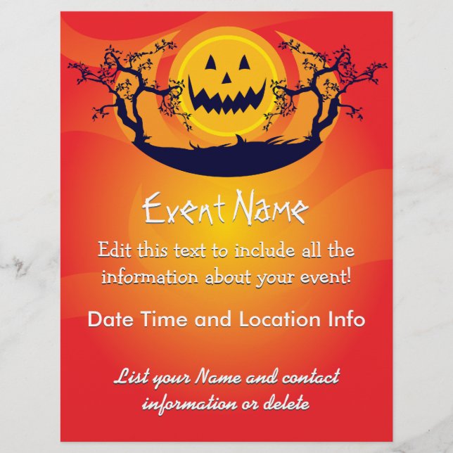 Flyer Personalizado Halloween Spooky Moon (Frente)