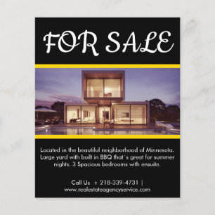 Flyer Personalizado Moderno Elegante Real Estate QR Códi