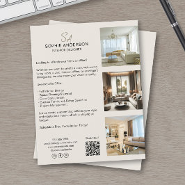 Flyer Personalizado Monograma Foto QR Profesional Empres