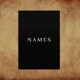 Flyer Personalizado negro simple Añadir su nombre elegan
