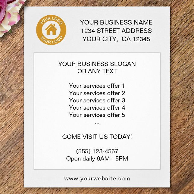 Flyer Personalizado Oferta promocional de texto con logo (Subido por el creador)