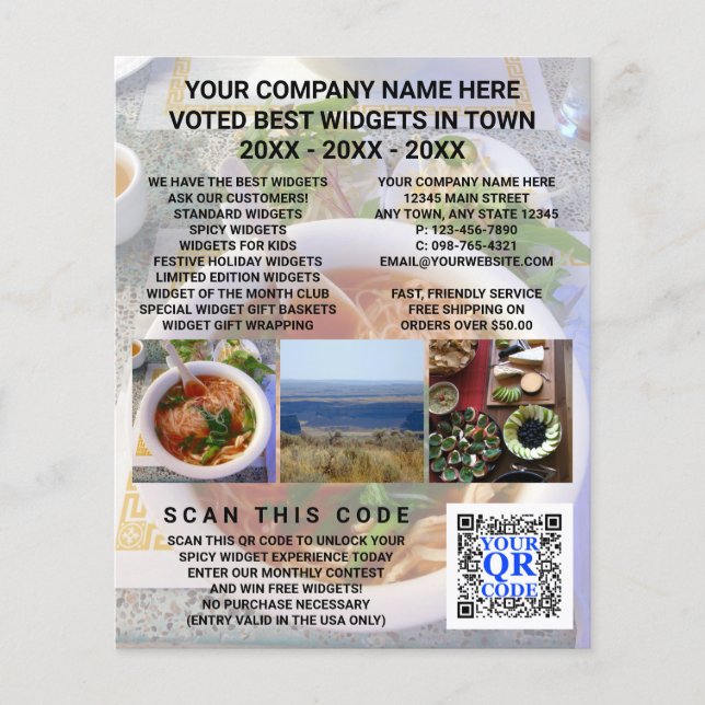 Flyer Personalizado publicitario de fotos ligeras de cód (Frente)