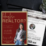 Flyer Personalizado Realtor Profesional Real Estate Mark<br><div class="desc">El Personalizado Realtor Profesional Real Estate Marketing Flyer, una herramienta esencial para los agentes inmobiliarios que buscan elevar sus esfuerzos de marketing con un toque de elegancia y sofisticación. Diseñado con un llamativo color rojo oscuro y dorado, este volante capta la atención y exuda profesionalidad. Con una tarjeta personal de...</div>