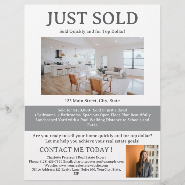 Flyer Personalizado recién vendido (Frente)