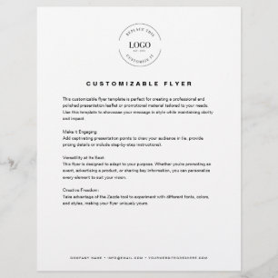 Flyer Personalizado simple del sitio web de texto del lo