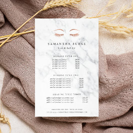 Flyer Pestañas y Cejas Marble Rose Gold Precios y Servic