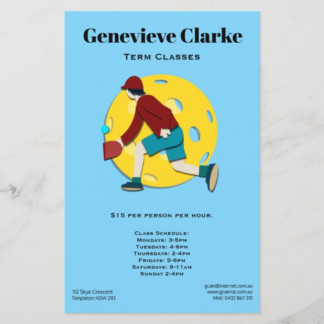 Flyer Pickle Ball (Frente)