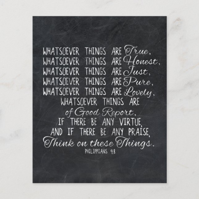 Flyer Piensen en estas cosas: las escrituras de la Bibli (Frente)