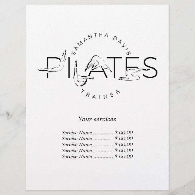 Flyer Pilates Poses en Palabra de Pilates (Frente)