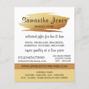 Flyer Pincel de Relieve metalizado dorado moderno, tiend