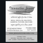 Flyer Pincel de Relieve metalizado plateado moderno, tie<br><div class="desc">Pincel De Relieve metalizado plateado Moderno,  Volantes Publicitarios De Tiendas De Joyas Por La Tienda De Tarjetas De Negocios.</div>