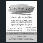 Flyer Pincel de Relieve metalizado plateado moderno, tie<br><div class="desc">Pincel De Relieve metalizado plateado Moderno,  Volantes Publicitarios De Tiendas De Joyas Por La Tienda De Tarjetas De Negocios.</div>