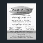 Flyer Pincel de Relieve metalizado plateado moderno, tie<br><div class="desc">Pincel De Relieve metalizado plateado Moderno,  Volantes Publicitarios De Tiendas De Joyas Por La Tienda De Tarjetas De Negocios.</div>
