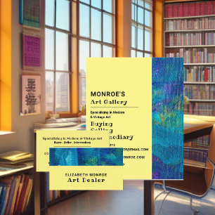 Flyer Pinceles azules, concesionario de arte, galería