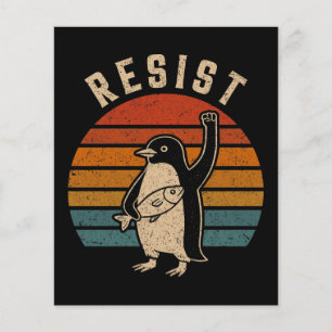 Flyer Pingüinos resistentes protestan contra aranceles