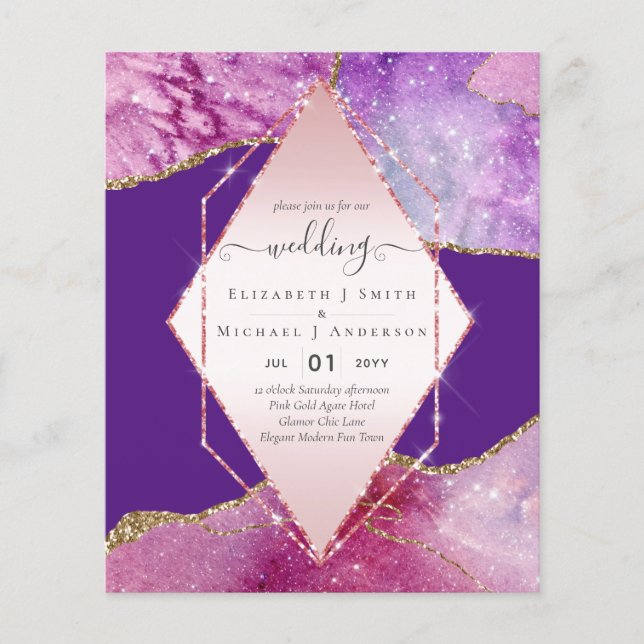 Flyer Pink AGATESparkles Wedding Invitaciones PRESUPUEST (Frente)