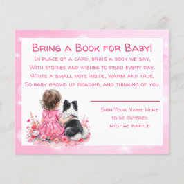 Flyer Pink Baby Shower Bring a Book for Baby