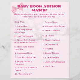 Flyer Pink Bows Baby Shower Bingo