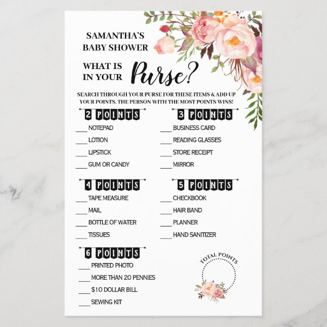 Flyer Pink Lo que está en tu tarjeta de juego bilingüe d (Frente)