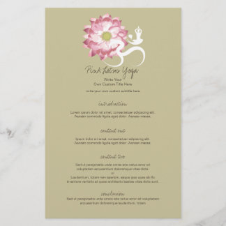 Flyer Pink Lotus Flor Yoga & Zen Calligraphy Om Aum