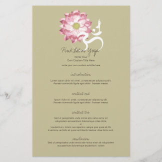 Flyer Pink Lotus Flor Yoga & Zen Calligraphy Om Aum