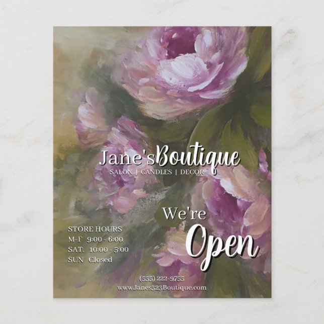 Flyer Pink Roses MINI Store (Frente)