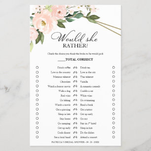 Flyer Pink Rubor Floral Preferiría Jugar A Flor