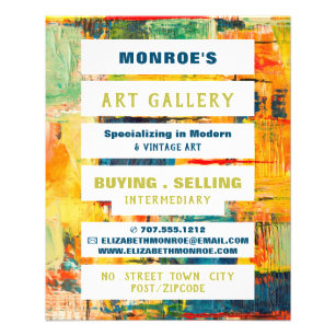 Flyer Pintura abstracta multicolor, concesionario de art