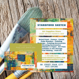 Flyer Pintura abstracta multicolor, tienda de suministro