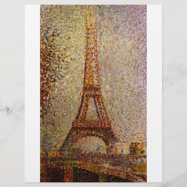 Flyer Pintura de Georges Seurat: La Torre Eiffel (1889) (Frente)