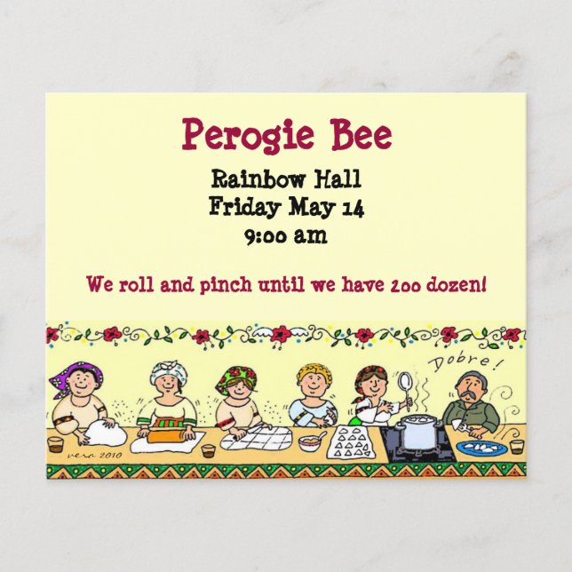 Flyer Pirohy Perogie Varenyky Pierogie (Frente)