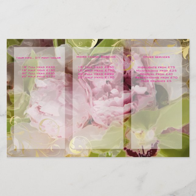 Flyer PixDezines Peonies/Bouquets de cimbidio verde (Frente)