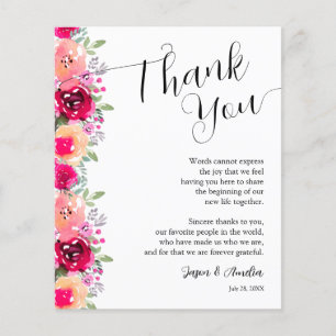 Flyer Placa Boda Floral Rosa