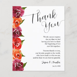 Flyer Placa Boda Floral vibrante Gracias