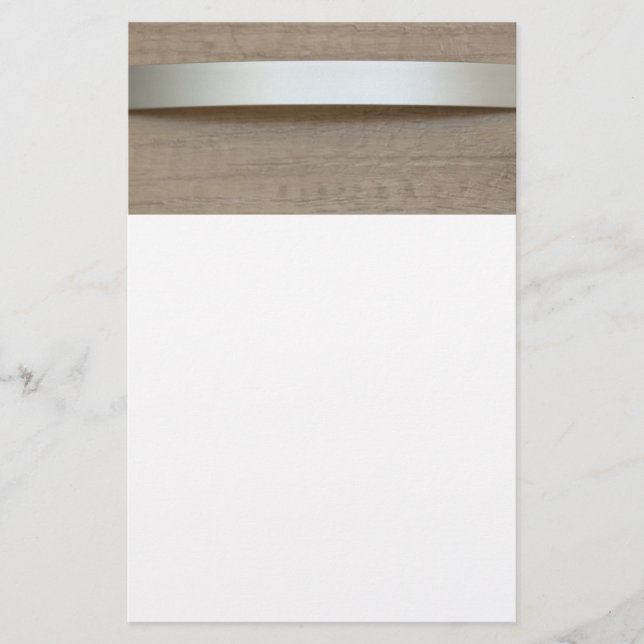 Flyer placa curvada metalizado con superficie de madera  (Frente)