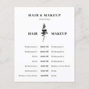 Flyer Plan de Tiempo de Peinado y Maquillaje de Árbol de